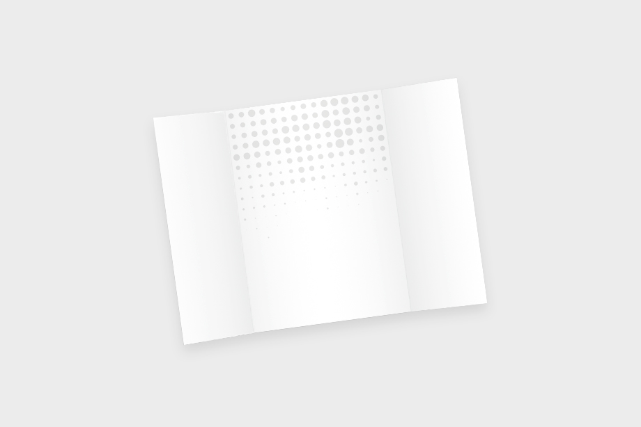 Geöffneter Altarfalz-Flyer – 6-seitiger Flyer mit aufgeklappten Innenseiten